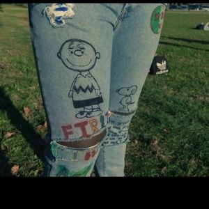 Custom blue HM denim jeans